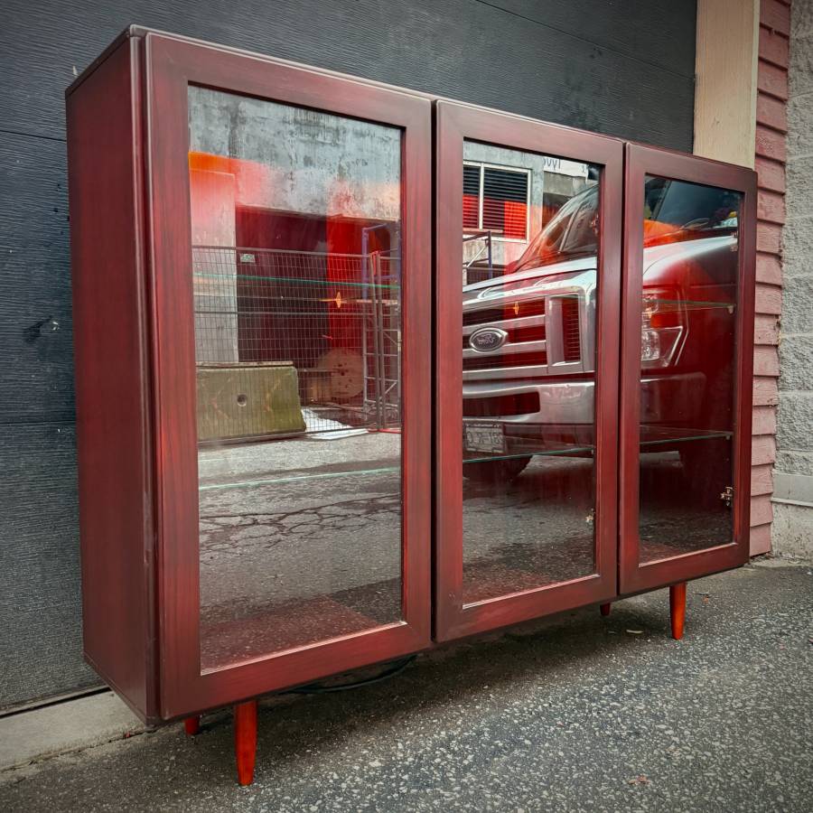 Mid century modern rosewood and glass shelving unit — photograph 2 of 6