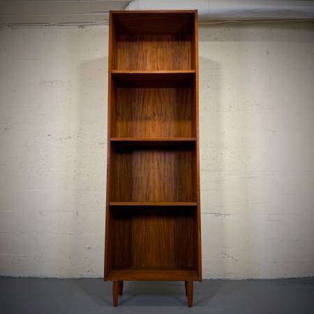 Tall mid century modern teak shelf
