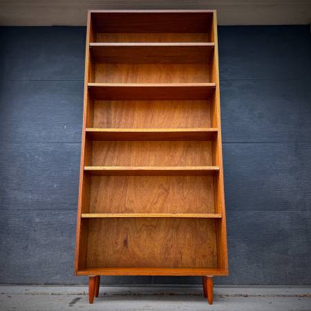 Rare solid mahogany mid century modern shelving unit
