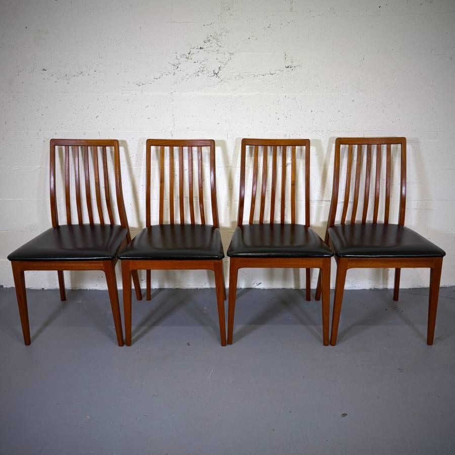 Set of 6 mid century modern teak dining chairs — photograph 4 of 10