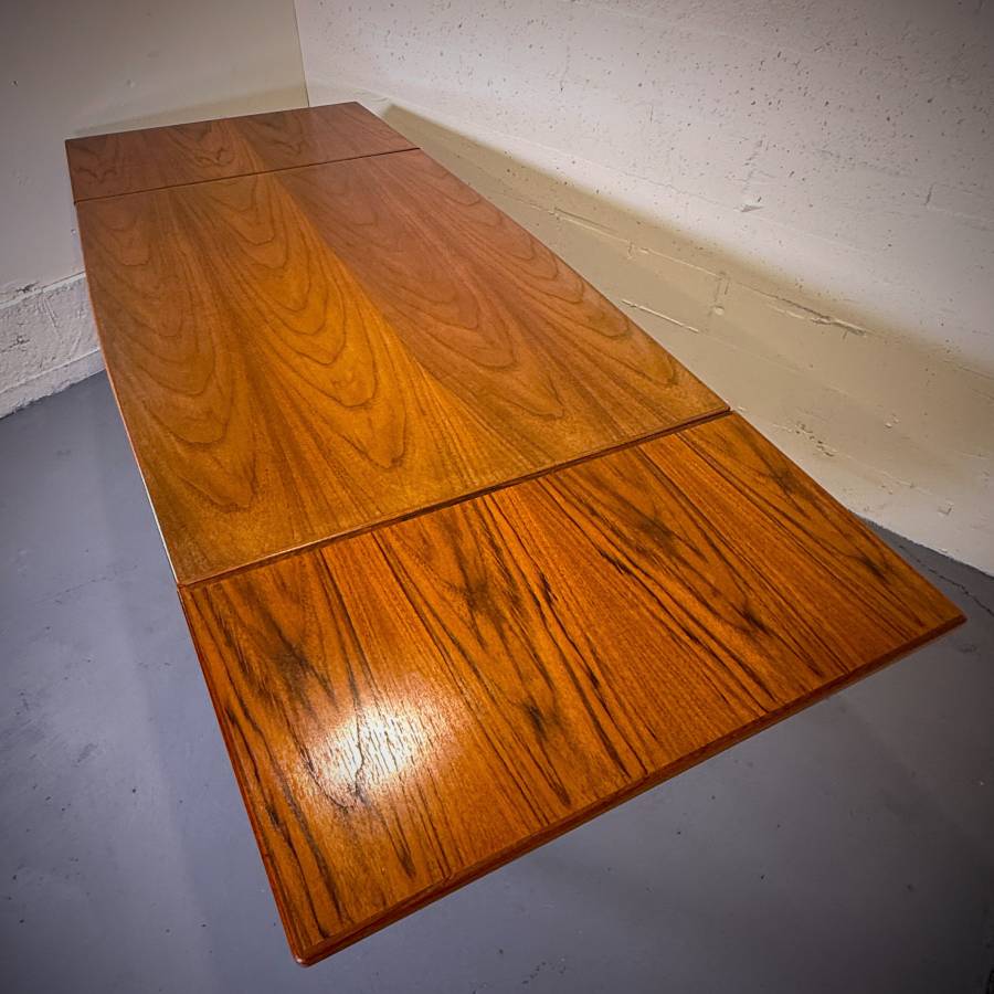 Mid century modern teak surfboard dining table — photograph 7 of 8