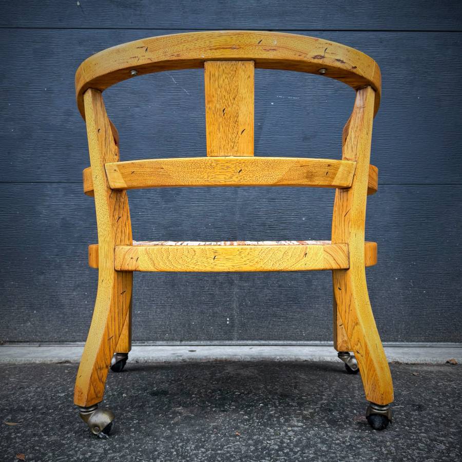 Cool mid century solid oak occasional chair — photograph 7 of 7