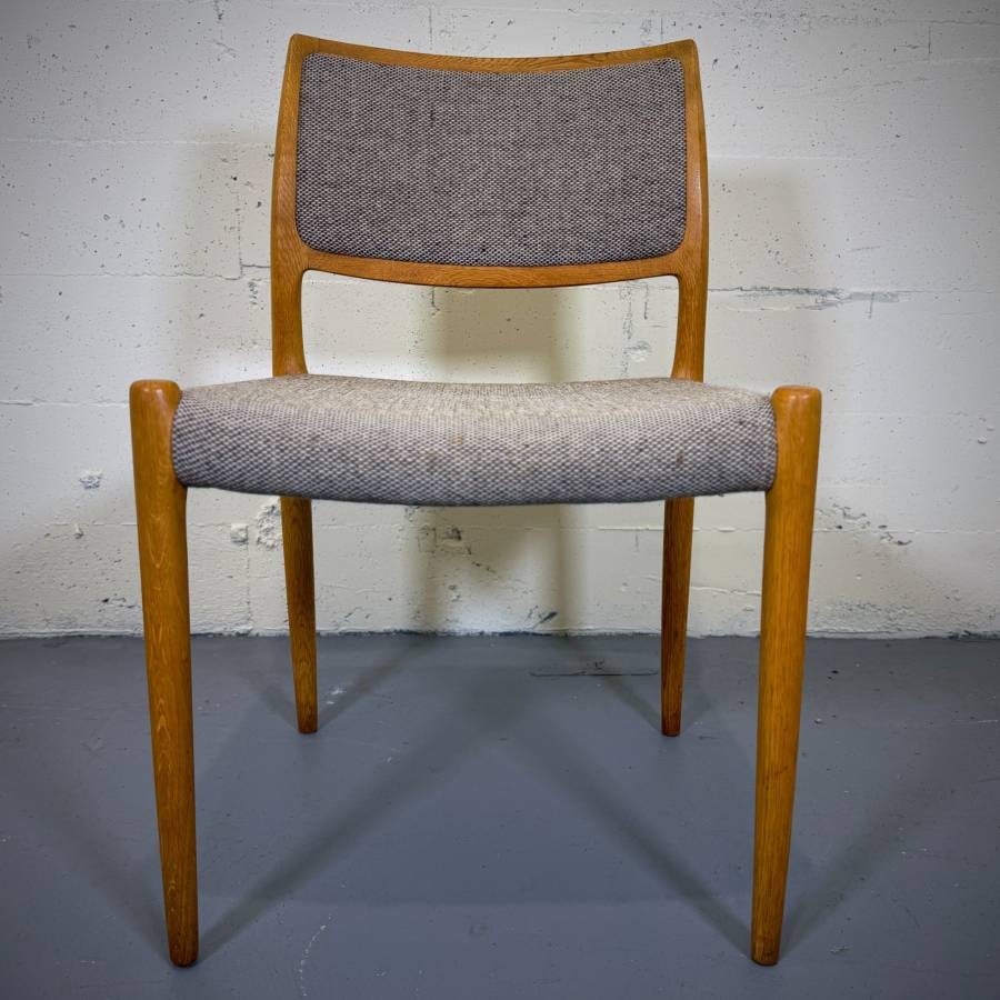 Rare set of 8 J.L. Moller danish modern dining chairs — photograph 2 of 11