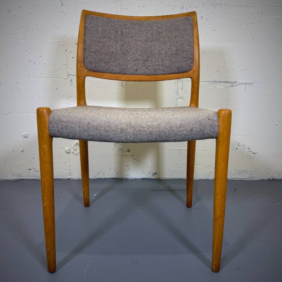 Rare set of 8 J.L. Moller danish modern dining chairs — photograph 2 of 11