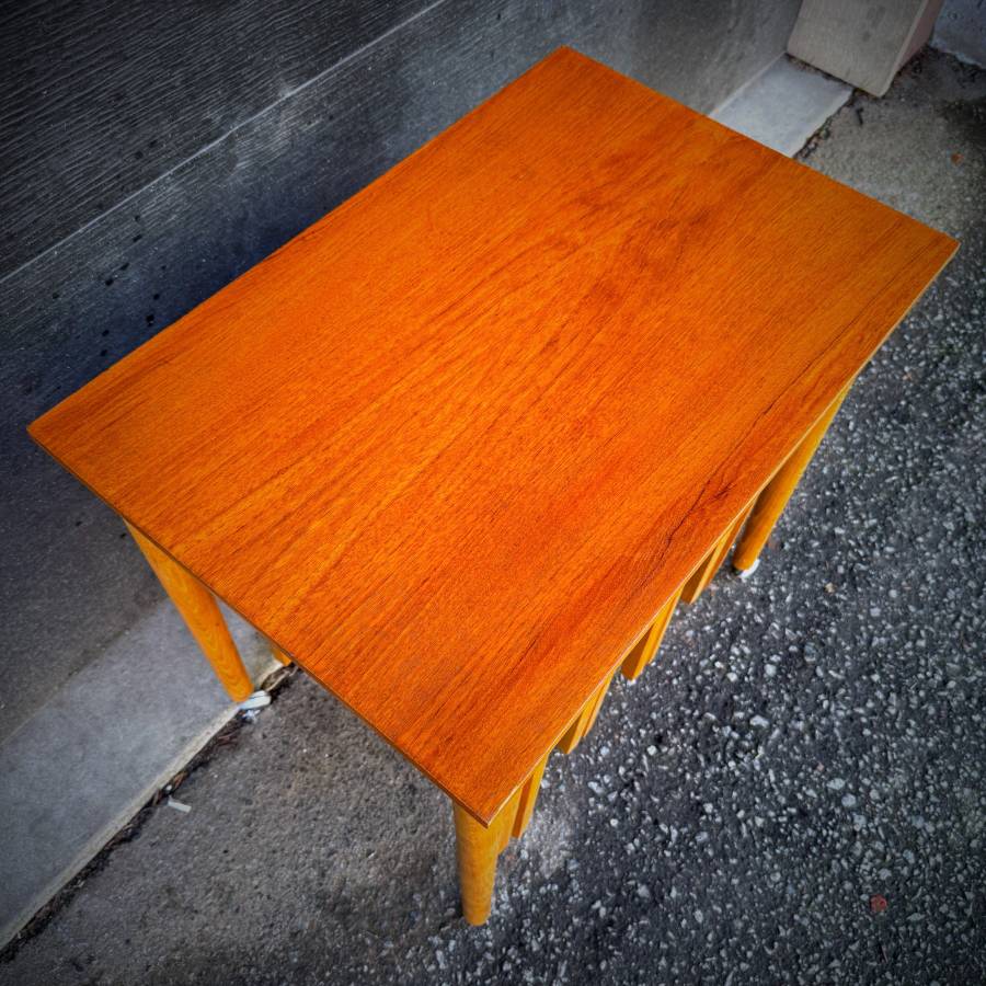 Mid century modern teak table set by Poul Hundevad — photograph 4 of 7