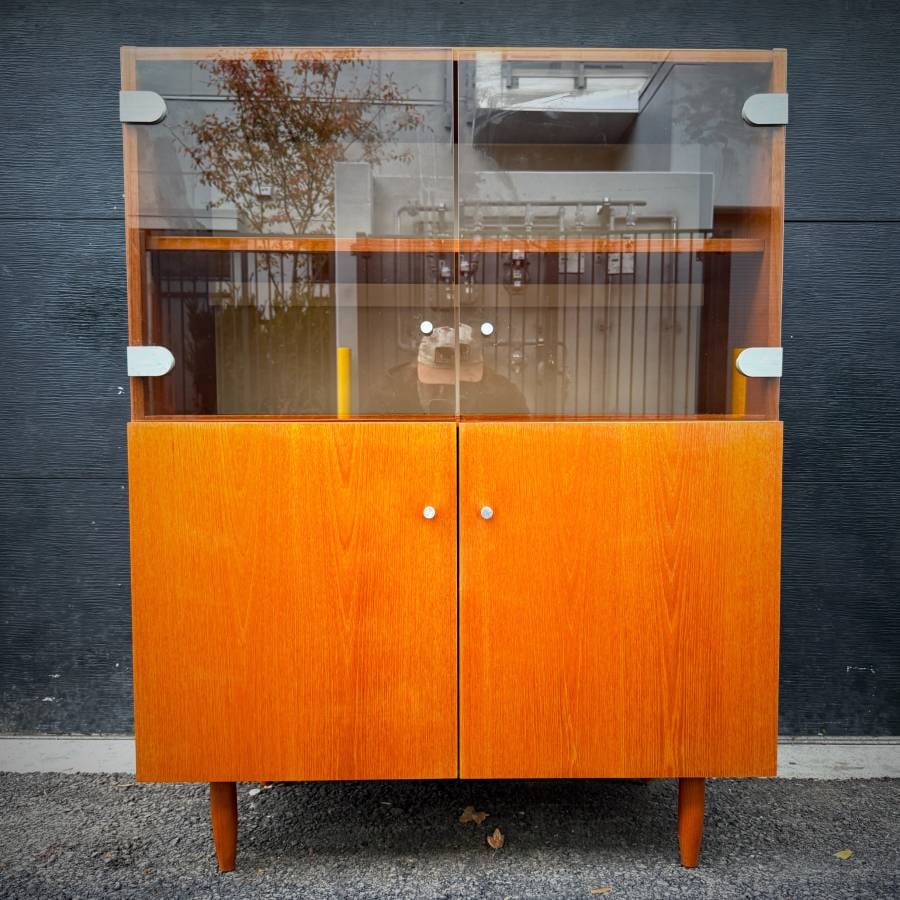 Mid century modern teak and glass cabinet — photograph 2 of 7
