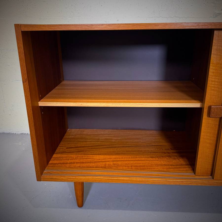 Danish modern teak apartment sized credenza by Domino Mobler — photograph 6 of 7