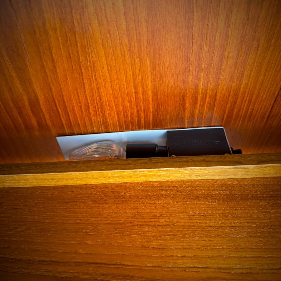Pair of compact danish modern teak and glass cabinets — photograph 7 of 7