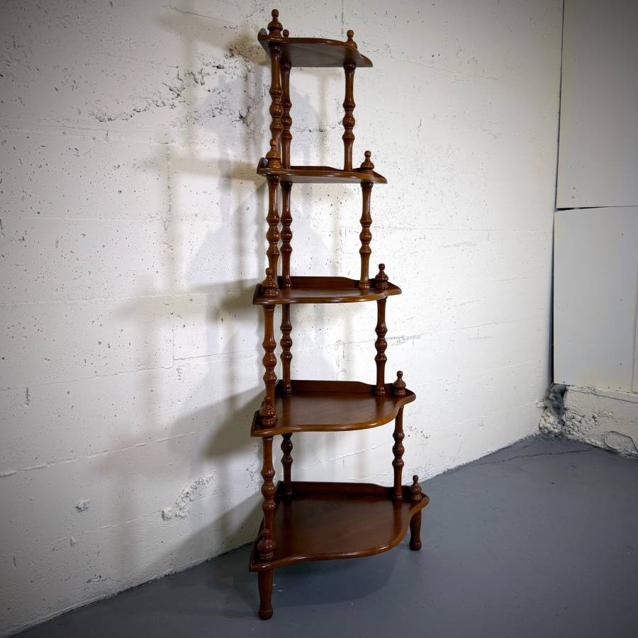 Mid century modern vintage walnut corner shelf — photograph 3 of 6