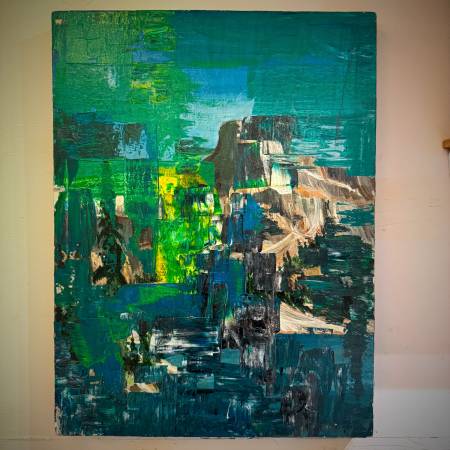 Lake Ohara 1979 acrylic original painting by D. Joplin
