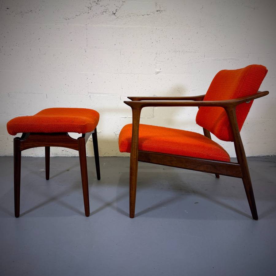 'Tono' teak lounge chair and ottoman by Torbjorn Afdal — photograph 2 of 9