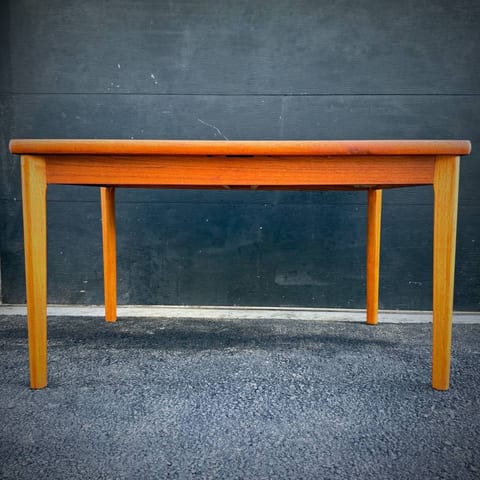Danish modern vintage mcm teak dining table