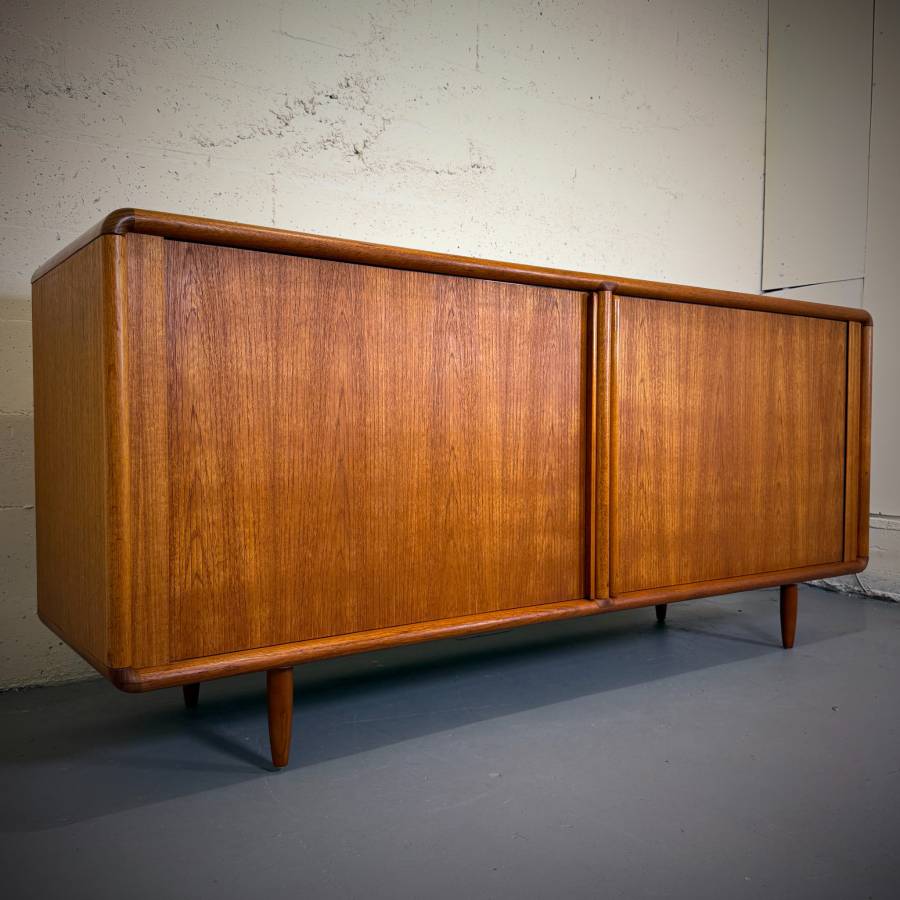 Stunning danish modern teak tambour door credenza — photograph 3 of 9