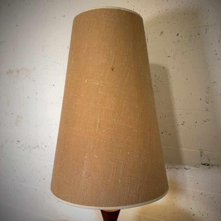 Beautiful Extra large mid century modern teak and cork lamp — photograph 4 of 6