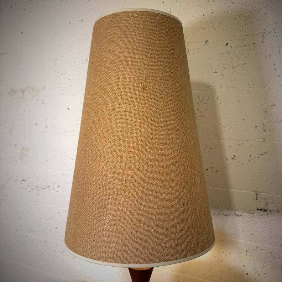 Beautiful Extra large mid century modern teak and cork lamp — photograph 4 of 6