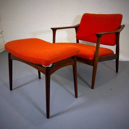 'Tono' teak lounge chair and ottoman by Torbjorn Afdal