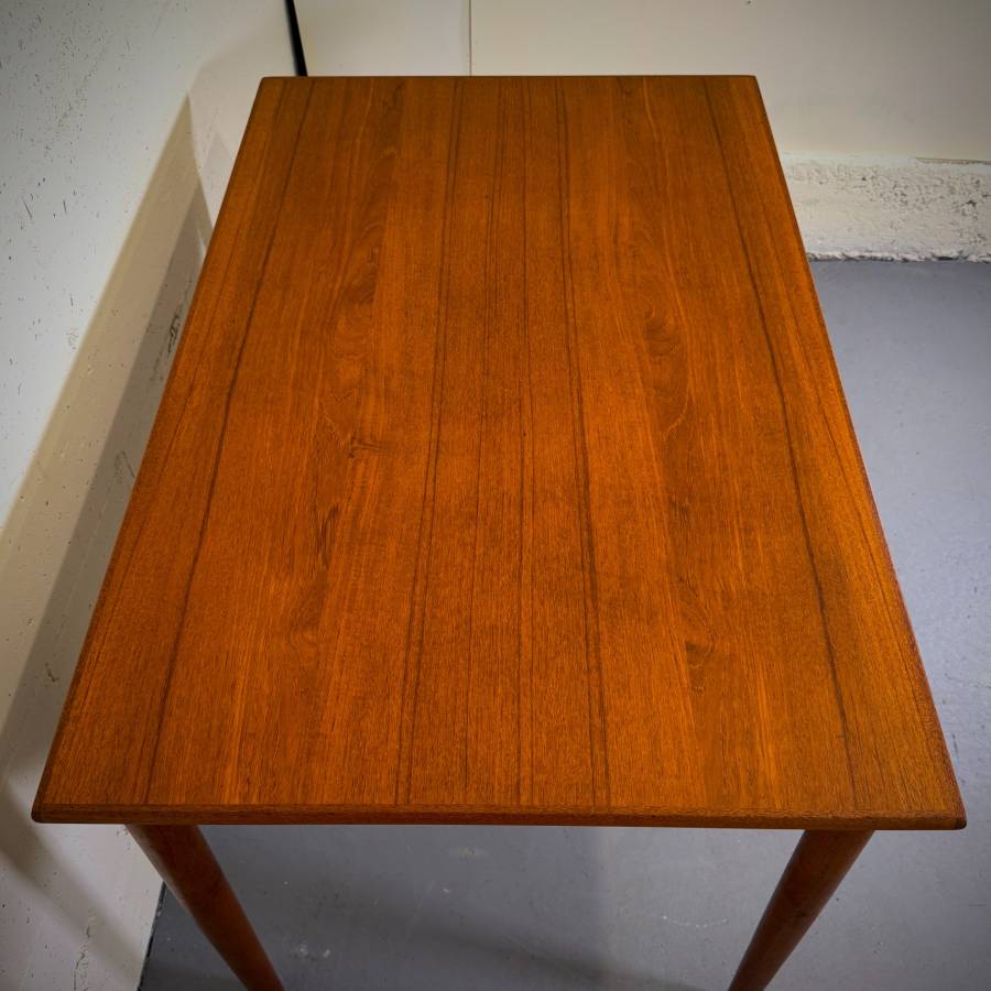 Compact danish modern teak dining table — photograph 5 of 6