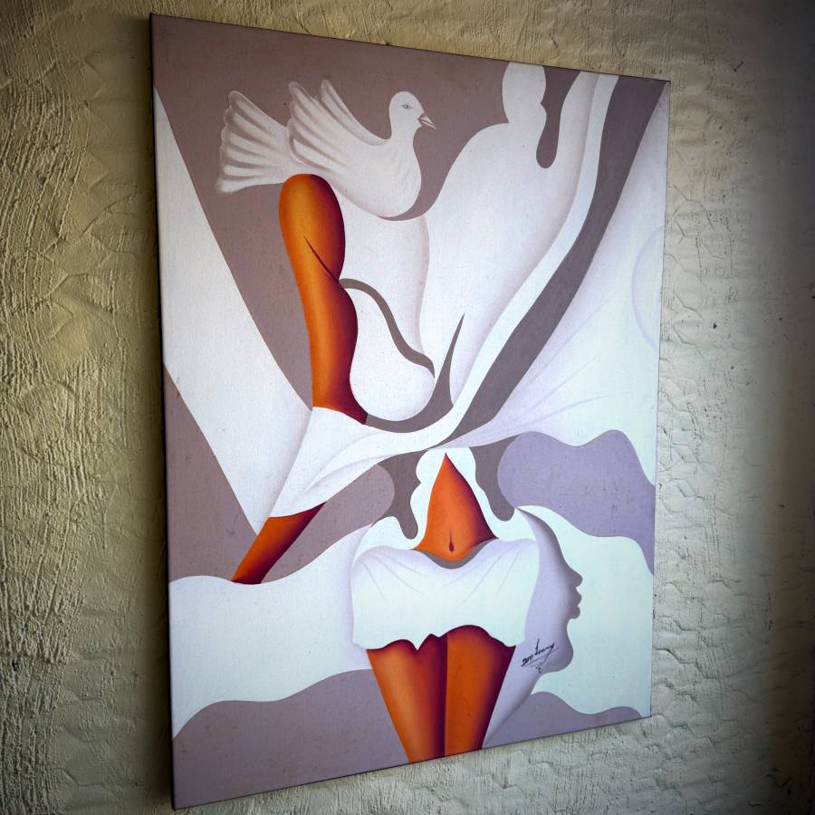 1970s original psychedelic abstract painting — photograph 3 of 4