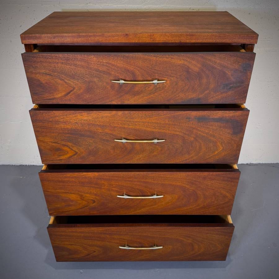 Mid century modern walnut tallboy dresser by Pepplers furniture — photograph 6 of 6