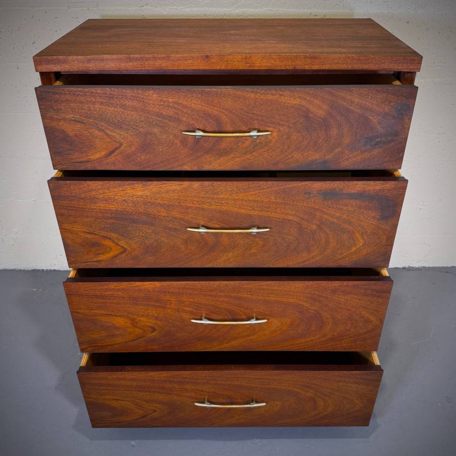 Mid century modern walnut tallboy dresser by Pepplers furniture — photograph 6 of 6