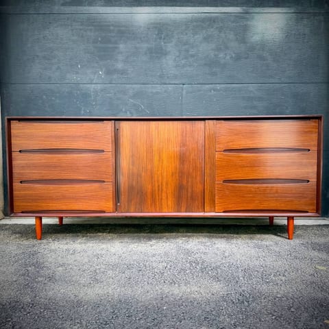 Danish modern rosewood credenza dresser by Drylund