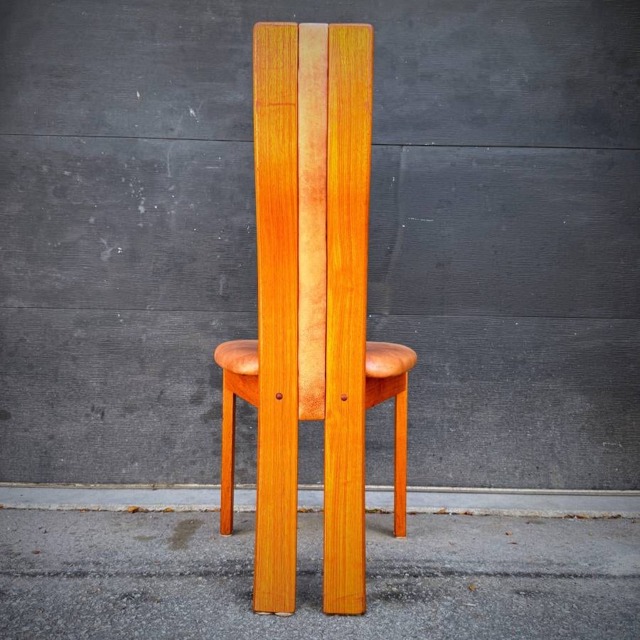 Rare set of 6 post modern danish teak dining chairs — photograph 10 of 11