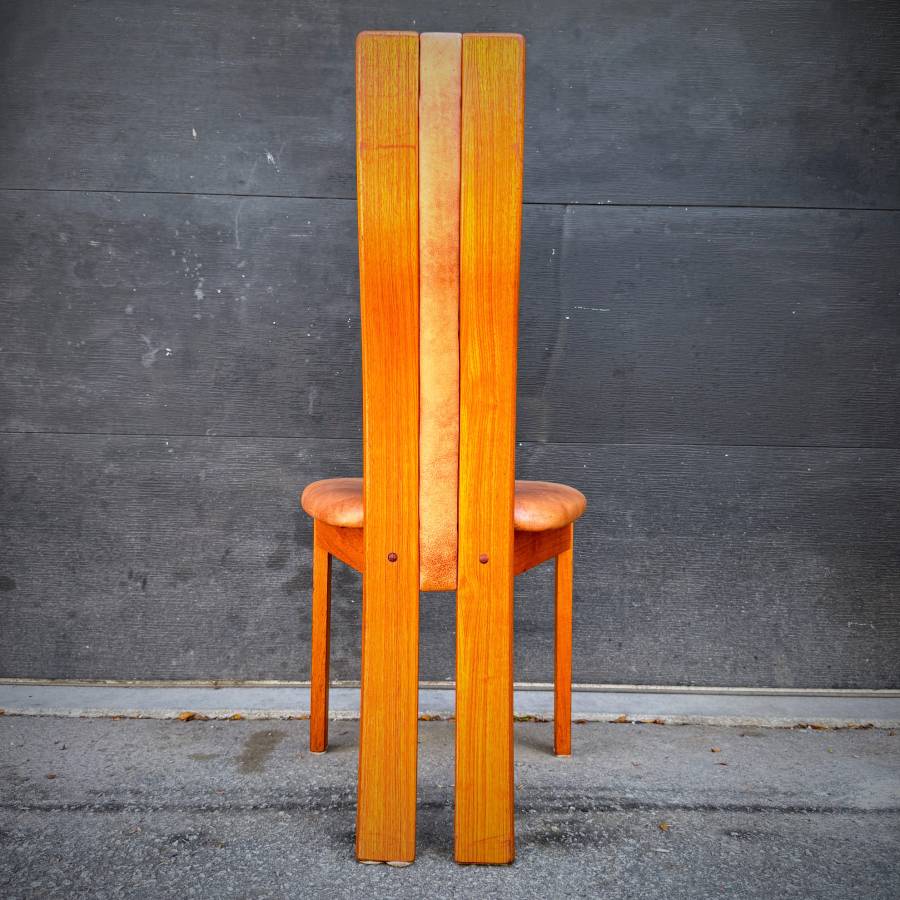 Rare set of 6 post modern danish teak dining chairs — photograph 10 of 11