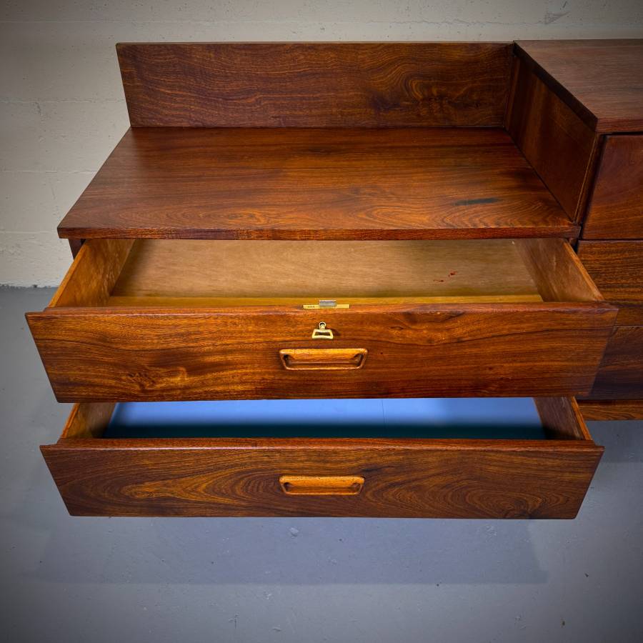 Beautiful solid afromesian teak two tier dresser — photograph 7 of 7