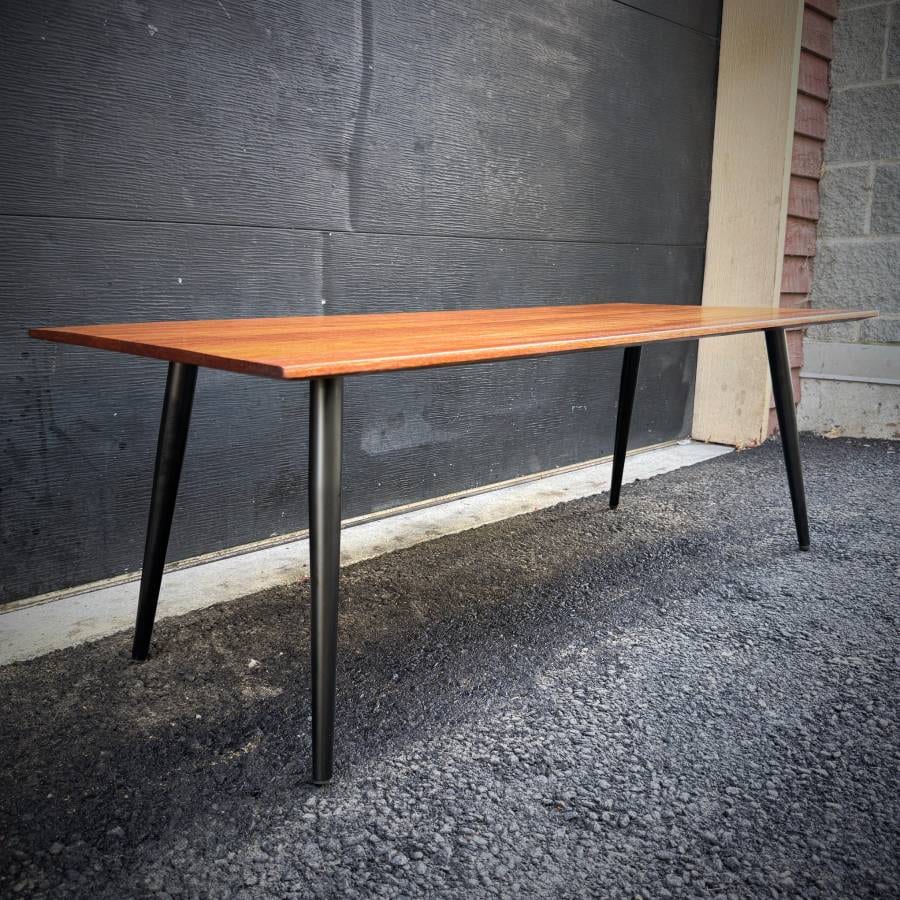 Mid century modern compact solid walnut coffee table — photograph 3 of 5