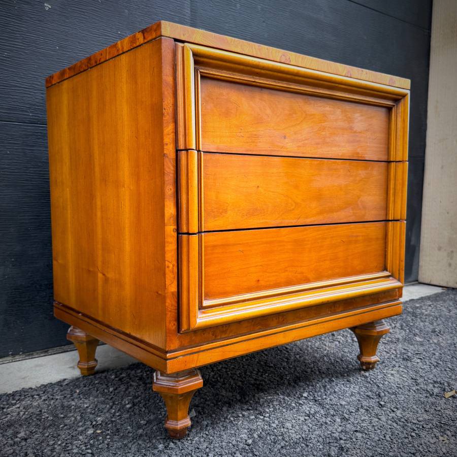 Beautiful mcm vintage burled walnut side table — photograph 3 of 6