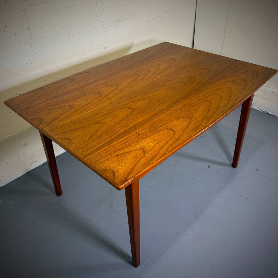 Mid century modern teak surfboard dining table — photograph 3 of 8
