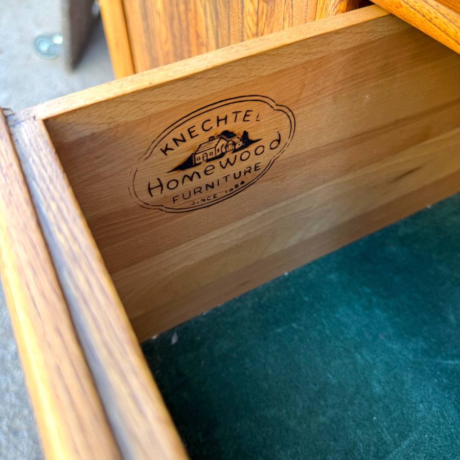 Mid century modern solid pecan credenza — photograph 8 of 8